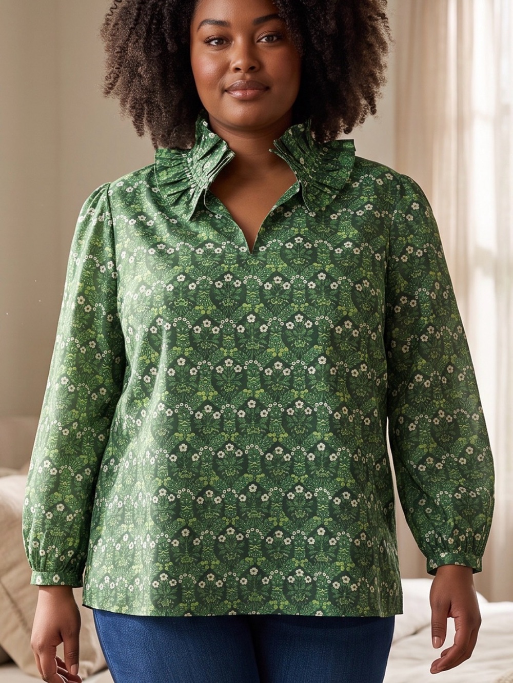 Tuckernuck Dandelion
Bouvier Ruffle collar green
Floral Blouse - XXL